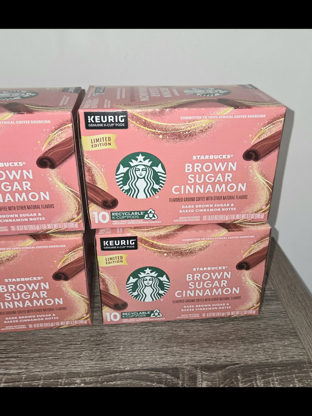 Lot of 4 Starbucks Brown Sugar Cinnamon 10 K-Cup Coffee Pods Exp 11-2026. - Picture 3 of 7